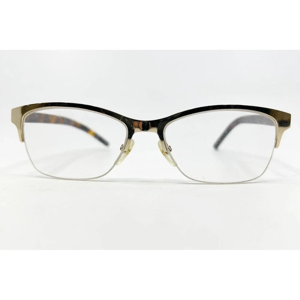 Marc Jacobs Eyeglasses Women Gold Tortoise Half Rim Cat Eye 52-16-135